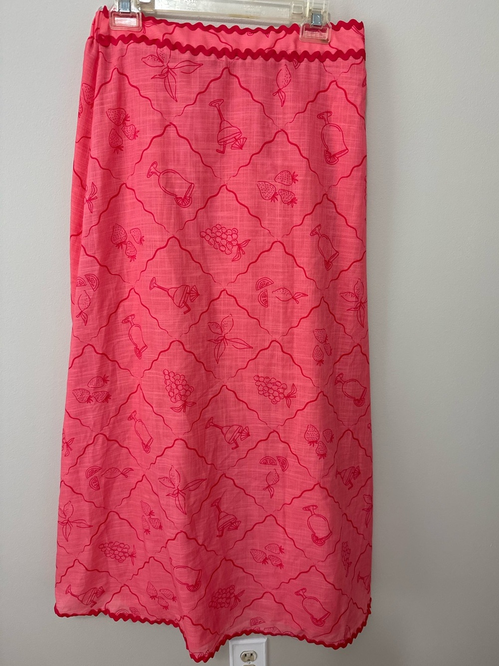 Pink Printed Maxi Skirt